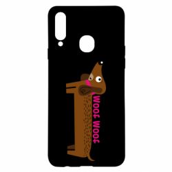 Чехол для Samsung A20s Dachshund and funny text
