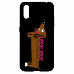 Чехол для Samsung A01/M01 Dachshund and funny text