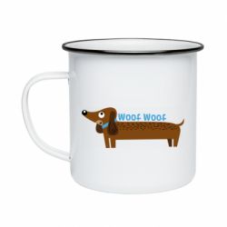 Кружка эмалированная Dachshund and funny text - PrintSalon