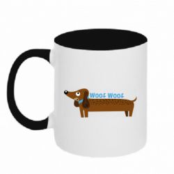 Чашка двокольорова Dachshund and funny text