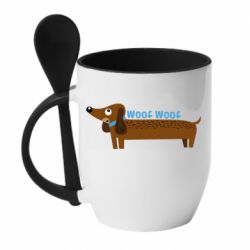 Чашка с ложкой Dachshund and funny text - PrintSalon