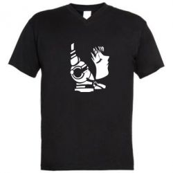 Мужская футболка  с V-образным вырезом Daft Punk - PrintSalon