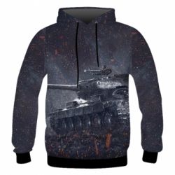 Мужское 3D худи Dark tank-PrintSalon Мужское 3D худи Dark tank