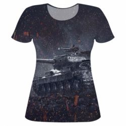 Женская футболка 3D Dark tank - PrintSalon