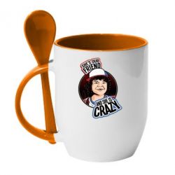 Чашка с ложкой Дастин очень странные дела арт - PrintSalon