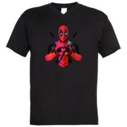 Чоловіча футболка з V-подібним вирізом Deadpool Love - PrintSalon