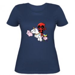Жіноча футболка Deadpool on the unicorn - PrintSalon