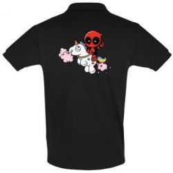 Мужское поло Deadpool on the unicorn - PrintSalon