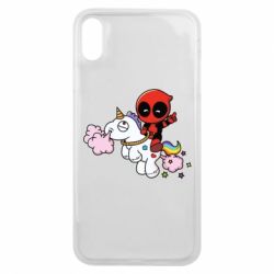 Чохол для iPhone Xs Max Deadpool on the unicorn - PrintSalon