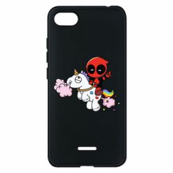Чохол для Xiaomi Redmi 6A Deadpool on the unicorn - PrintSalon