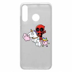 Чохол для Huawei P30 Lite Deadpool on the unicorn - PrintSalon