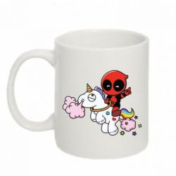 Чашка 320ml Deadpool on the unicorn-PrintSalon Чашка 320ml Deadpool on the unicorn