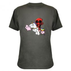 Камуфляжна футболка Deadpool on the unicorn - PrintSalon