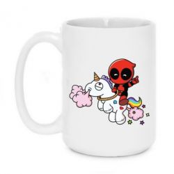 Чашка 420ml Deadpool on the unicorn - PrintSalon
