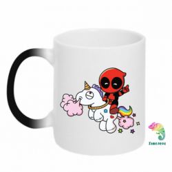Чашка-хамелеон Deadpool on the unicorn - PrintSalon