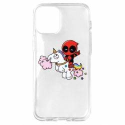 Чохол для iPhone 12 mini Deadpool on the unicorn - PrintSalon