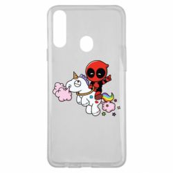 Чохол для Samsung A20s Deadpool on the unicorn - PrintSalon