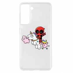 Чехол для Samsung S21 Deadpool on the unicorn