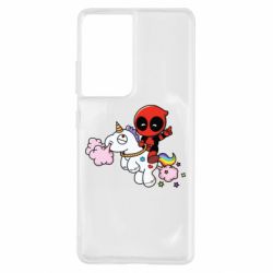 Чохол для Samsung S21 Ultra Deadpool on the unicorn - PrintSalon