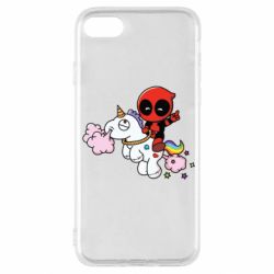 Чехол для iPhone SE 2022 Deadpool on the unicorn