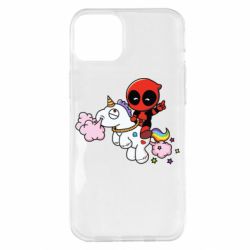 Чохол для iPhone 14 Plus Deadpool on the unicorn - PrintSalon