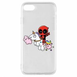 Чохол для iPhone 8 Deadpool on the unicorn - PrintSalon