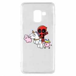 Чохол для Samsung A8 2018 Deadpool on the unicorn - PrintSalon