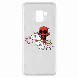 Чохол для Samsung A8+ 2018 Deadpool on the unicorn - PrintSalon