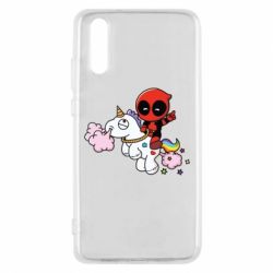 Чохол для Huawei P20 Deadpool on the unicorn - PrintSalon