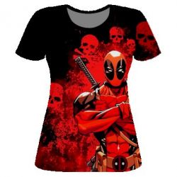 Женская футболка 3D Deadpool - PrintSalon