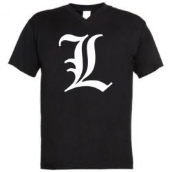 Чоловіча футболка з V-подібним вирізом Death Note minimal logo