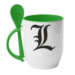 Чашка з ложкою Death Note minimal logo - PrintSalon