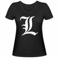 Жіноча футболка з V-подібним вирізом Death Note minimal logo