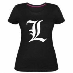 Жіноча преміум футболка Death Note minimal logo - PrintSalon