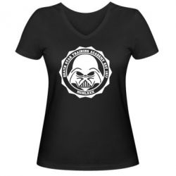 Женская футболка с V-образным вырезом Death Star Academy - PrintSalon