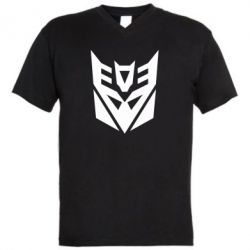 Чоловіча футболка з V-подібним вирізом Decepticons logo - PrintSalon