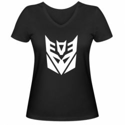 Жіноча футболка з V-подібним вирізом Decepticons logo - PrintSalon