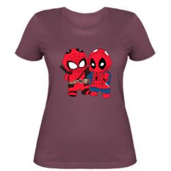 Женская футболка Дэдпул и Человек паук - PrintSalon