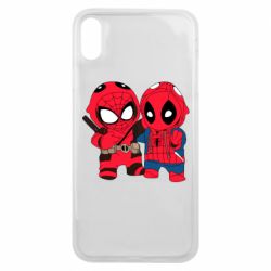 Чехол для iPhone Xs Max Дэдпул и Человек паук - PrintSalon