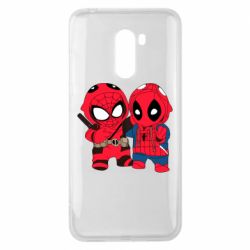 Чехол для Xiaomi Pocophone F1 Дэдпул и Человек паук - PrintSalon