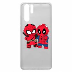 Чехол для Huawei P30 Pro Дэдпул и Человек паук - PrintSalon
