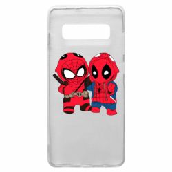 Чехол для Samsung S10+ Дэдпул и Человек паук - PrintSalon
