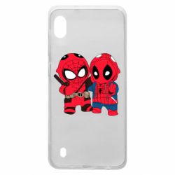 Чехол для Samsung A10 Дэдпул и Человек паук - PrintSalon