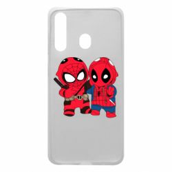 Чехол для Samsung A60 Дэдпул и Человек паук - PrintSalon