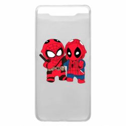 Чехол для Samsung A80 Дэдпул и Человек паук - PrintSalon