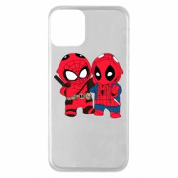 Чехол для iPhone 11 Дэдпул и Человек паук - PrintSalon