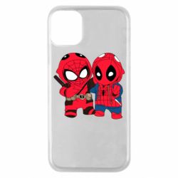 Чехол для iPhone 11 Pro Дэдпул и Человек паук - PrintSalon