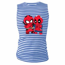 Майка-тельняшка Дэдпул и Человек паук - PrintSalon