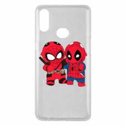 Чехол для Samsung A10s Дэдпул и Человек паук - PrintSalon