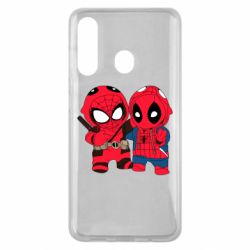 Чехол для Samsung M40 Дэдпул и Человек паук - PrintSalon